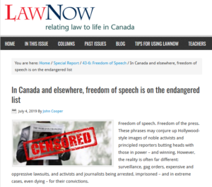 Screenshot_2019-07-11 In Canada and elsewhere, freedom of speech is on the endangered list - LawNow Magazine